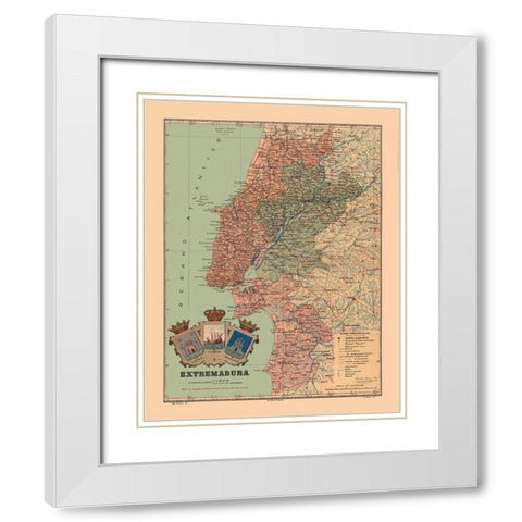 Europe Portugal Estremadura - Martine 1904 White Modern Wood Framed Art Print with Double Matting by Martine