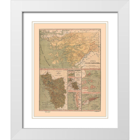 Portuguese Possessions Guinea - Martine 1904 White Modern Wood Framed Art Print with Double Matting by Martine