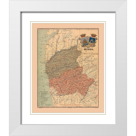 Europe Portugal Minho - Martine 1904 White Modern Wood Framed Art Print with Double Matting by Martine