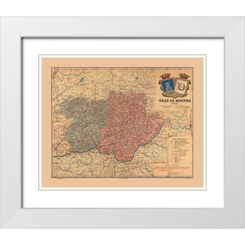 Europe Portugal Tras os Montes 1903 - Martine 1904 White Modern Wood Framed Art Print with Double Matting by Martine