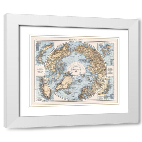 North Polar Regions - Andree 1905 White Modern Wood Framed Art Print with Double Matting by Andree