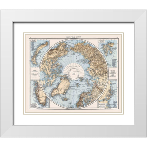 North Polar Regions - Andree 1905 White Modern Wood Framed Art Print with Double Matting by Andree