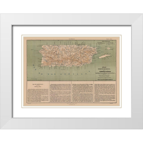 Puerto Rico - Valverde 1880 White Modern Wood Framed Art Print with Double Matting by Valverde