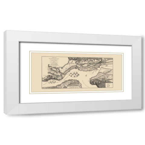 Quebec Region Old French War Canada - Jefferys White Modern Wood Framed Art Print with Double Matting by Jefferys