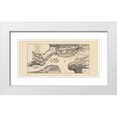 Quebec Region Old French War Canada - Jefferys White Modern Wood Framed Art Print with Double Matting by Jefferys