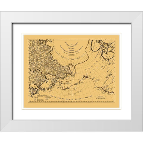Discoveries Russia Asia - Jefferys 1776 White Modern Wood Framed Art Print with Double Matting by Jefferys