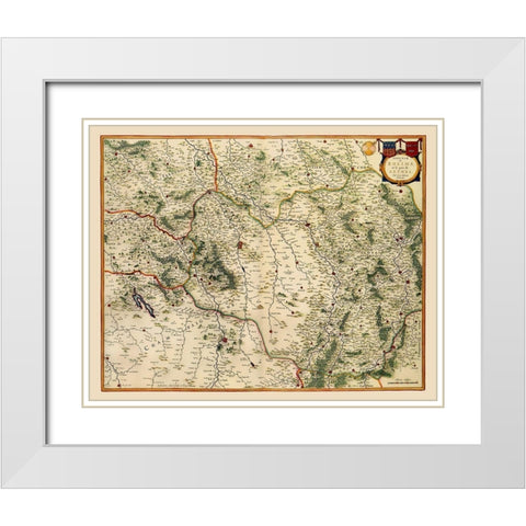 Reims Region France - Blaeu 1635 White Modern Wood Framed Art Print with Double Matting by Blaeu