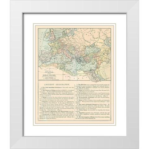 Europe Roman Empire - Monteith 1882 White Modern Wood Framed Art Print with Double Matting by Monteith