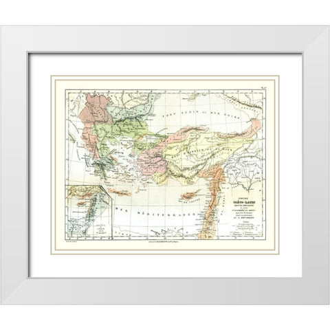 Greco Roman Empire Middle East - Cortambert 1880 White Modern Wood Framed Art Print with Double Matting by Cortambert
