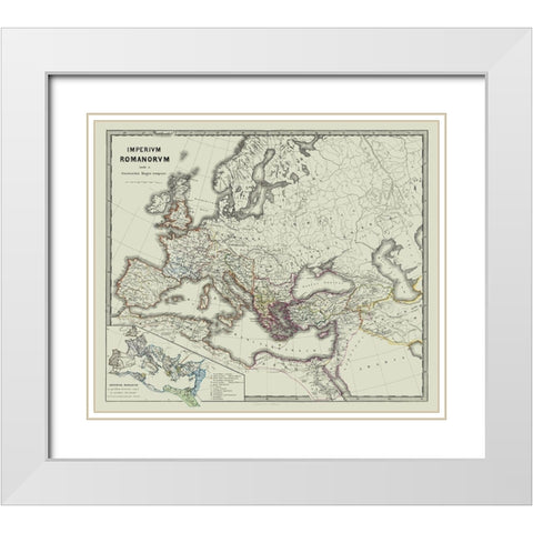 Europe Roman Empire - Spruner 1865 White Modern Wood Framed Art Print with Double Matting by Spruner