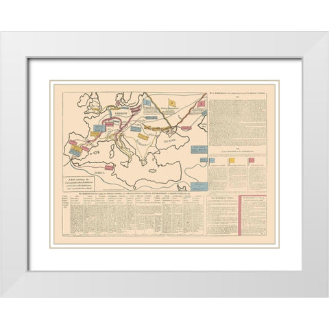 Europe Roman Empire - Le Sage 1801 White Modern Wood Framed Art Print with Double Matting by Le Sage