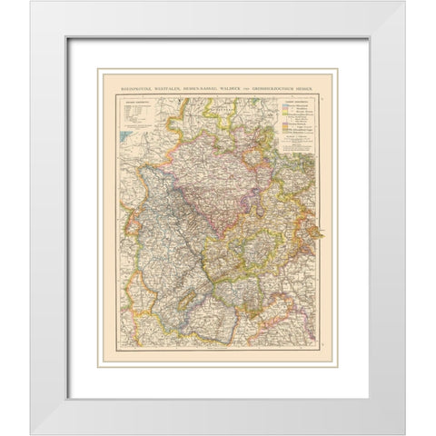 Rheinprovinz Westfalen Hessen Nassau Germany White Modern Wood Framed Art Print with Double Matting by Andree
