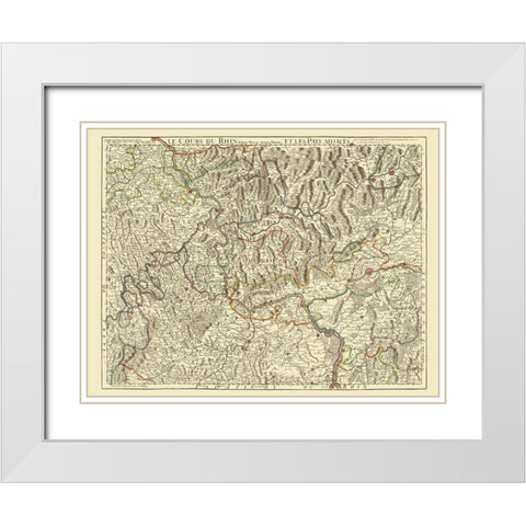 Rhine River Basin Germany - Covens 1787 White Modern Wood Framed Art Print with Double Matting by Covens