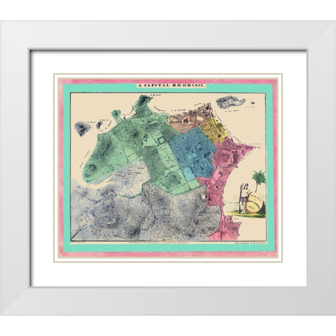 South America Rio de Janeiro Brazil White Modern Wood Framed Art Print with Double Matting by Michellerie