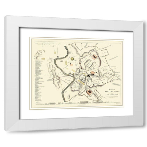 Ancient Rome Italy - Clarke 1830 White Modern Wood Framed Art Print with Double Matting by Clarke