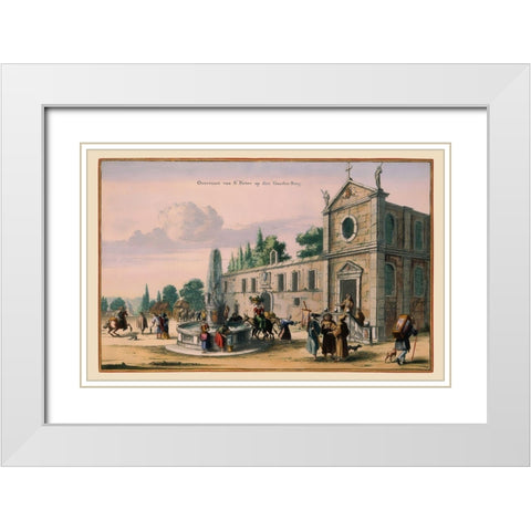 Rome Italy Picture - Visscher 1681 White Modern Wood Framed Art Print with Double Matting by Visscher
