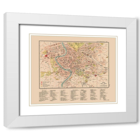 Rome Italy - Streit 1913 White Modern Wood Framed Art Print with Double Matting by Streit