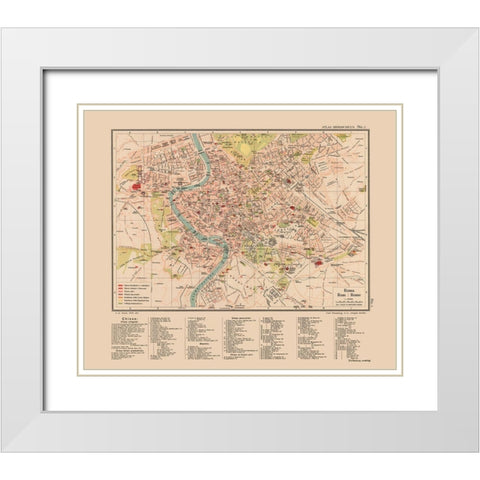 Rome Italy - Streit 1913 White Modern Wood Framed Art Print with Double Matting by Streit