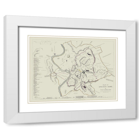 Ancient Rome Italy - Clarke 1830 White Modern Wood Framed Art Print with Double Matting by Clarke