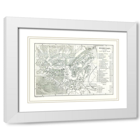 Brasov Kronstadt Romania - Baedeker 1896 White Modern Wood Framed Art Print with Double Matting by Baedeker