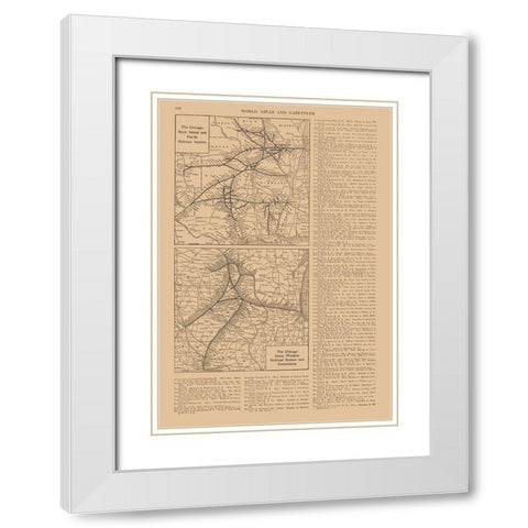 Chicago, Rock Island, Pacific White Modern Wood Framed Art Print with Double Matting by Reynold