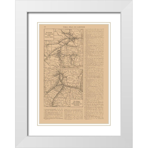 Chicago, Rock Island, Pacific White Modern Wood Framed Art Print with Double Matting by Reynold