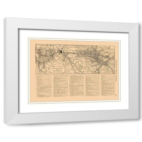Great Northern Railroad - Reynold 1921 White Modern Wood Framed Art Print with Double Matting by Reynold