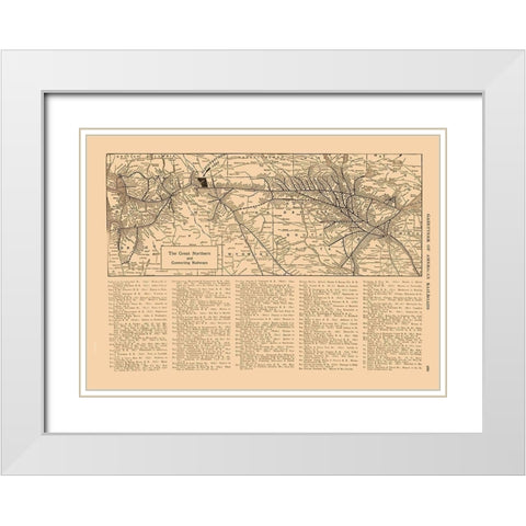 Great Northern Railroad - Reynold 1921 White Modern Wood Framed Art Print with Double Matting by Reynold