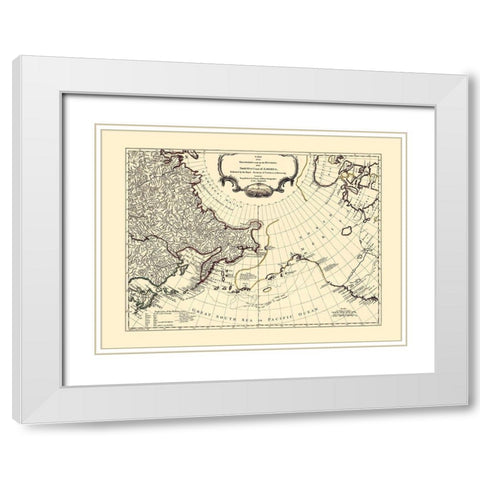 North West Coast America Russian Discoveries White Modern Wood Framed Art Print with Double Matting by Jeffreys