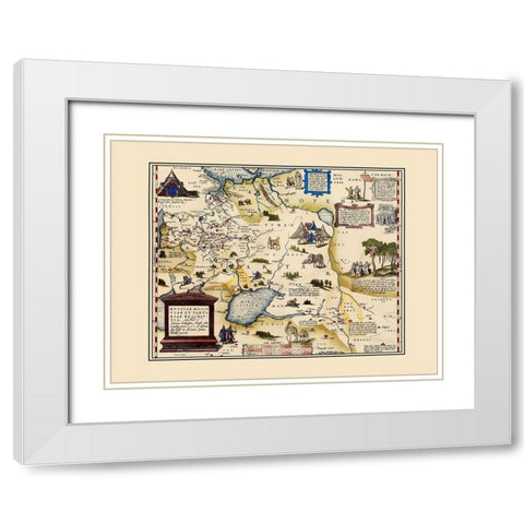 Siberia Russia - Ortelius 1575 White Modern Wood Framed Art Print with Double Matting by Ortelius