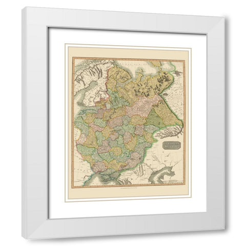 Russia - Thomson 1815 White Modern Wood Framed Art Print with Double Matting by Thomson