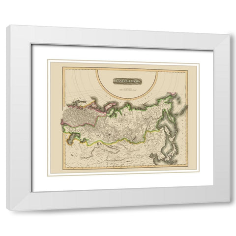 Russian Empire - Thomson 1814 White Modern Wood Framed Art Print with Double Matting by Thomson