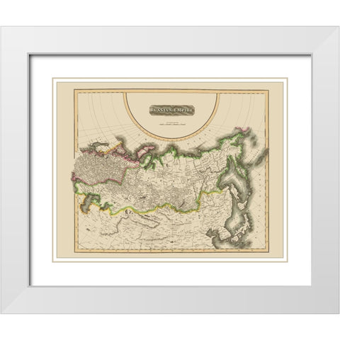 Russian Empire - Thomson 1814 White Modern Wood Framed Art Print with Double Matting by Thomson