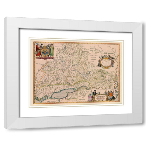 Southern Russia - Blaeu 1638 White Modern Wood Framed Art Print with Double Matting by Blaeu