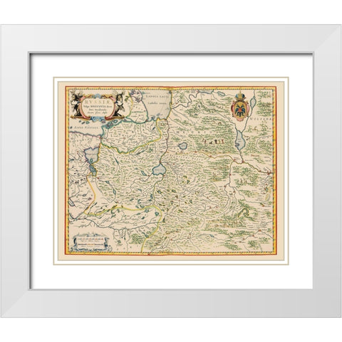 Europe Russia - Blaeu 1638 White Modern Wood Framed Art Print with Double Matting by Blaeu