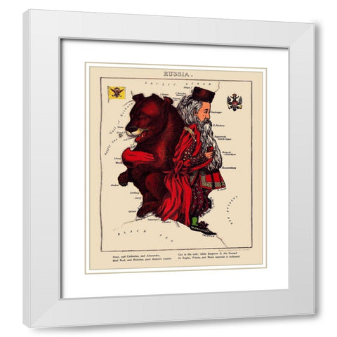 Russia - Lancaster 1869 White Modern Wood Framed Art Print with Double Matting by Lancaster