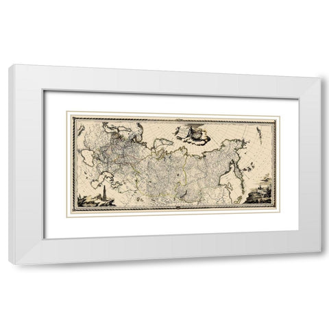 Russia - Santini 1782 White Modern Wood Framed Art Print with Double Matting by Santini