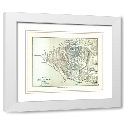 Siege of Sevastopol 1854 Russia - Gardiner 1902 White Modern Wood Framed Art Print with Double Matting by Gardiner