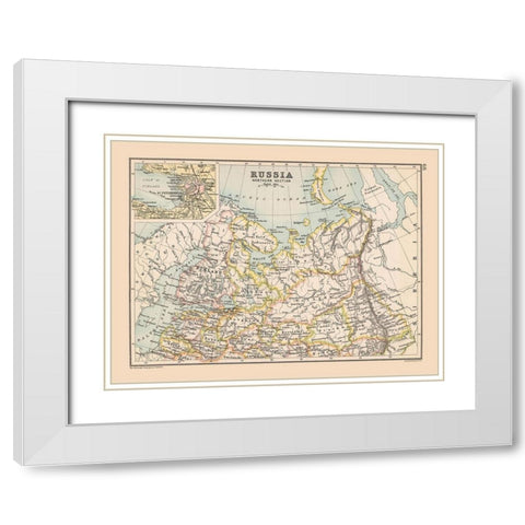 Northwestern Russia - Bartholomew 1892 White Modern Wood Framed Art Print with Double Matting by Bartholomew