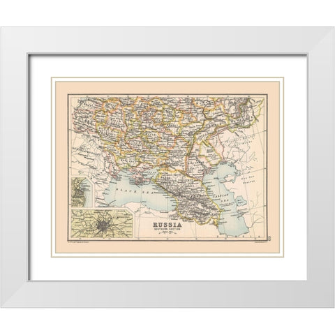 Southwest Russia - Bartholomew 1892 White Modern Wood Framed Art Print with Double Matting by Bartholomew