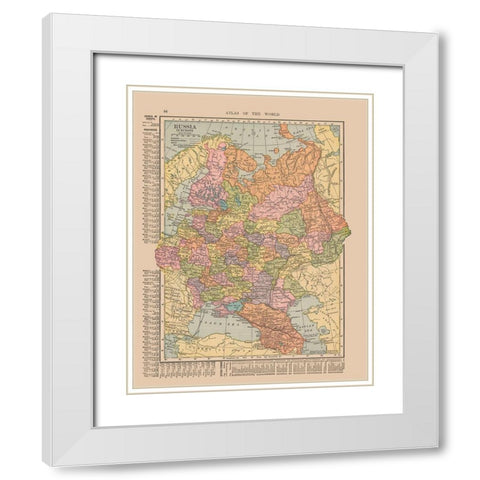 Russia - Hammond 1910 White Modern Wood Framed Art Print with Double Matting by Hammond