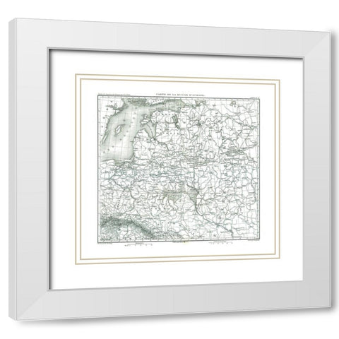 Russia - Thiers 1866 White Modern Wood Framed Art Print with Double Matting by Thiers