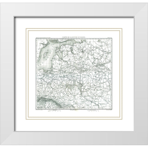 Russia - Thiers 1866 White Modern Wood Framed Art Print with Double Matting by Thiers