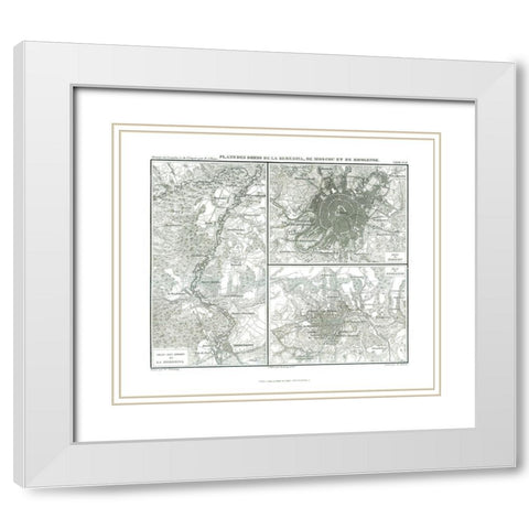Berezina Moscou Smolensk Russia - Thiers 1866 White Modern Wood Framed Art Print with Double Matting by Thiers