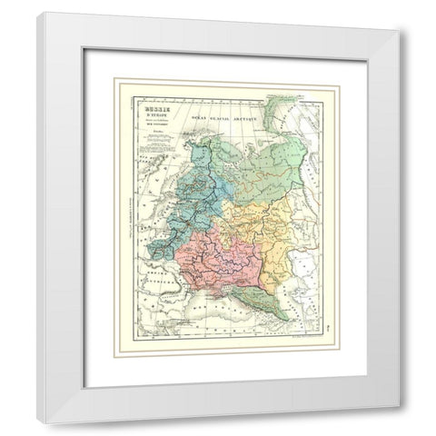Europe Russia - Cortambert 1880 White Modern Wood Framed Art Print with Double Matting by Cortambert