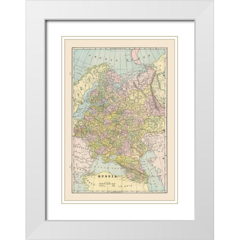 Russia - Cram 1892 White Modern Wood Framed Art Print with Double Matting by Cram