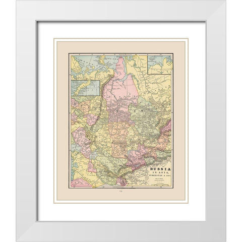 Russian Empire in Asia Russia - Cram 1892 White Modern Wood Framed Art Print with Double Matting by Cram