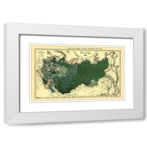 Russian Empire Influenza Epidemic 1889 to 1890 White Modern Wood Framed Art Print with Double Matting by Unknown