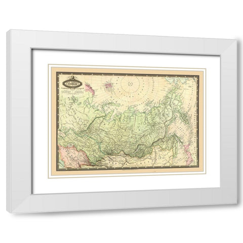 Siberia Russia Asia - Garnier 1860 White Modern Wood Framed Art Print with Double Matting by Garnier