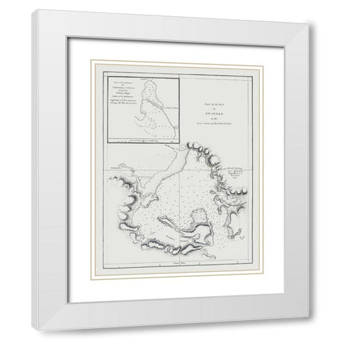 Bay of Awatska Kamtschatka Russia - Bligh 1785 White Modern Wood Framed Art Print with Double Matting by Bligh
